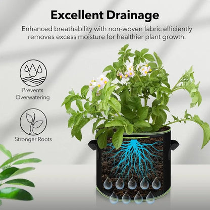 🌱Futavion®  5 Gallon Grow Bags – Heavy Duty Aeration Fabric Pots🪴