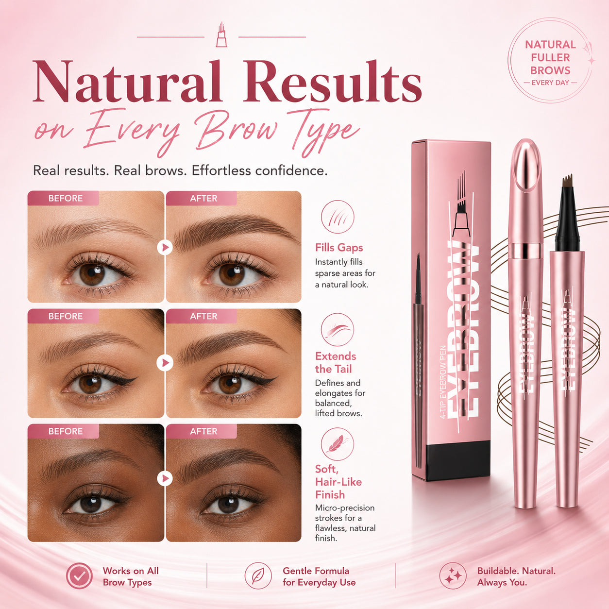 Long Lasting Waterproof Micro Fork Brow Pen