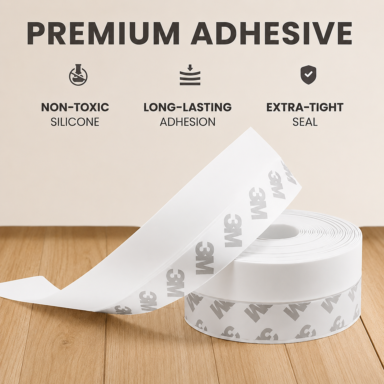 Futavion®Silicone Seal Strip in White 10M/33ft Weatherproof Adhesive Strips for Doors & Windows Sealant Tape Dust & Water Resistant