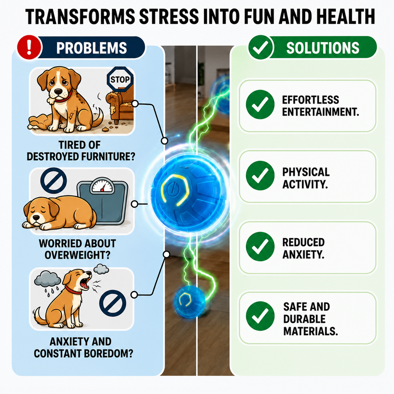 🔵Futavion® Automatic Obstacle Avoidance Smart Jumping Ball Toy, Type-C Rechargeable Dog Shaking Toy. Bouncing Balls for All Dogs.（Orange and Blue）