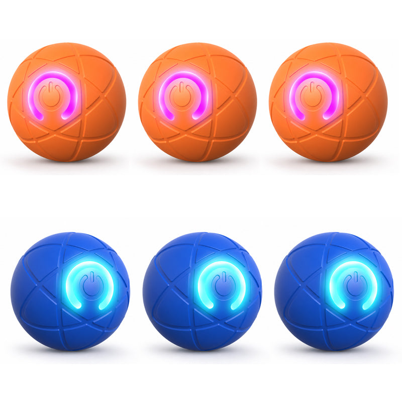 🔵Futavion® Automatic Obstacle Avoidance Smart Jumping Ball Toy, Type-C Rechargeable Dog Shaking Toy. Bouncing Balls for All Dogs.（Orange and Blue）