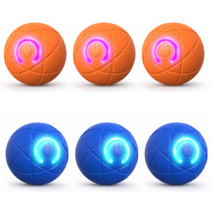 🔵Futavion® Automatic Obstacle Avoidance Smart Jumping Ball Toy, Type-C Rechargeable Dog Shaking Toy. Bouncing Balls for All Dogs.（Orange and Blue）