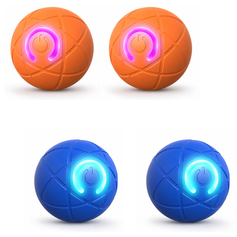🔵Futavion® Automatic Obstacle Avoidance Smart Jumping Ball Toy, Type-C Rechargeable Dog Shaking Toy. Bouncing Balls for All Dogs.（Orange and Blue）