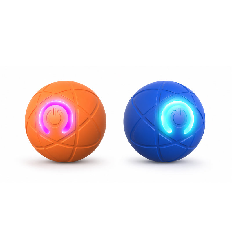 🔵Futavion® Automatic Obstacle Avoidance Smart Jumping Ball Toy, Type-C Rechargeable Dog Shaking Toy. Bouncing Balls for All Dogs.（Orange and Blue）
