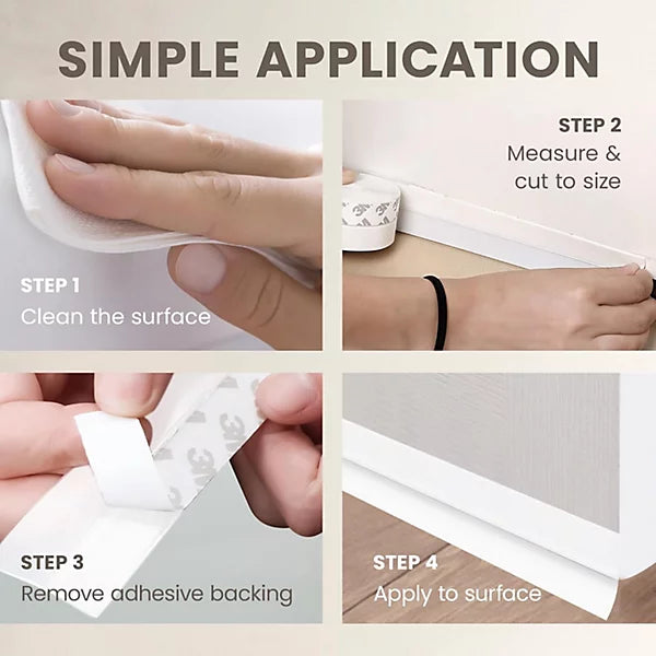 Futavion®Silicone Seal Strip in White 10M/33ft Weatherproof Adhesive Strips for Doors & Windows Sealant Tape Dust & Water Resistant