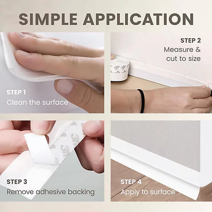 Futavion®Silicone Seal Strip in White 10M/33ft Weatherproof Adhesive Strips for Doors & Windows Sealant Tape Dust & Water Resistant