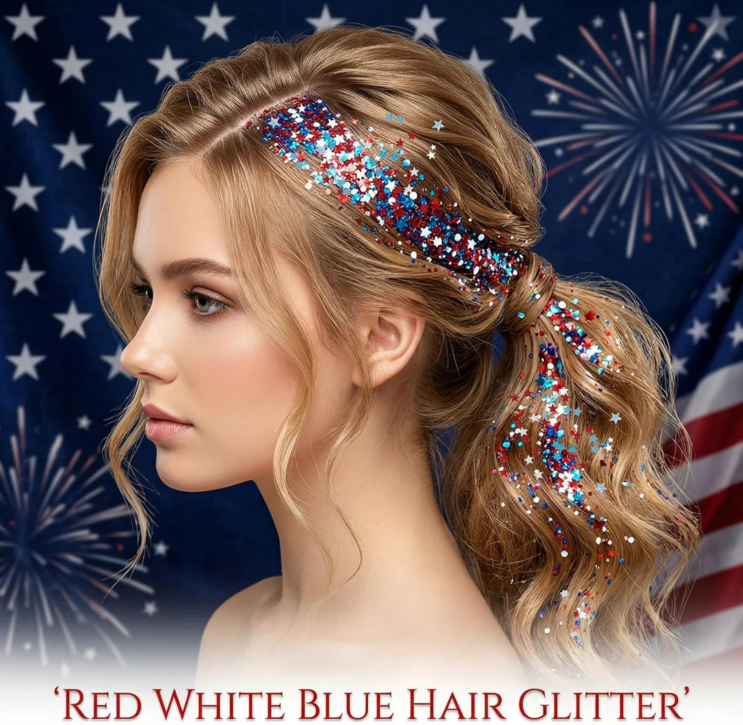 🗽4th of July Glitter Stick – Multi-Use Face, Body & Hair Glitter for Festivals & Patriotic Celebrations