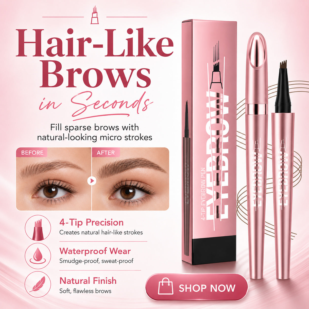 🎨Long Lasting Waterproof Micro Fork Brow Pen