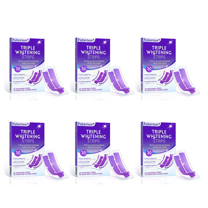 🟣Futavion® Purple Whitening Strips, 90-Day Long-LastingResults, Enamel Safe Low-Sensitivity, Professional TeethWhitening Strips With Non-Slip Dry Strip Technology