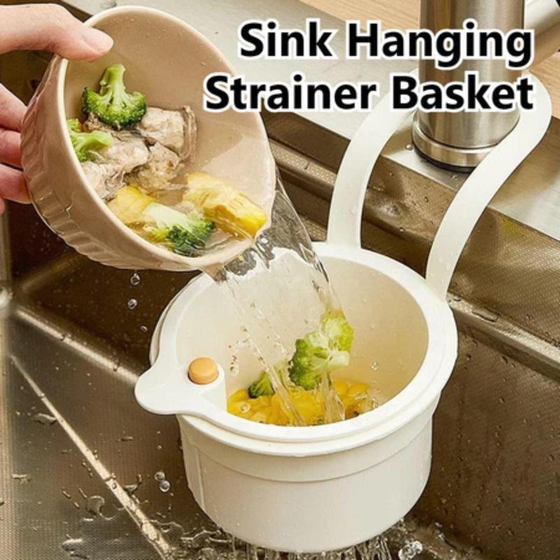 Faucet Hanging Strainer Basket — Catch Scraps, Drain Water & Dump With One Touch