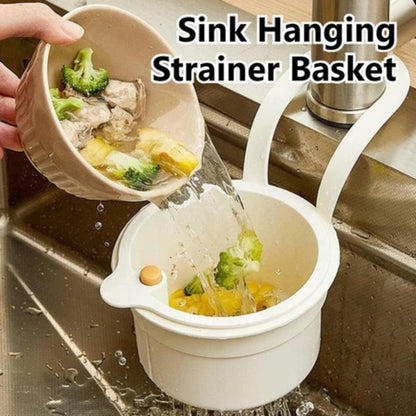 Faucet Hanging Strainer Basket — Catch Scraps, Drain Water & Dump With One Touch