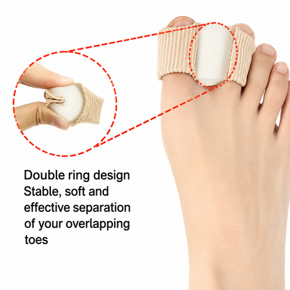 👣Futavion® Bunion Toe Separators for Overlapping Toes Women Men, Gel Toe Spacers Bunion Corrector with 2 Loops for feet, Hammer Toe Straightener