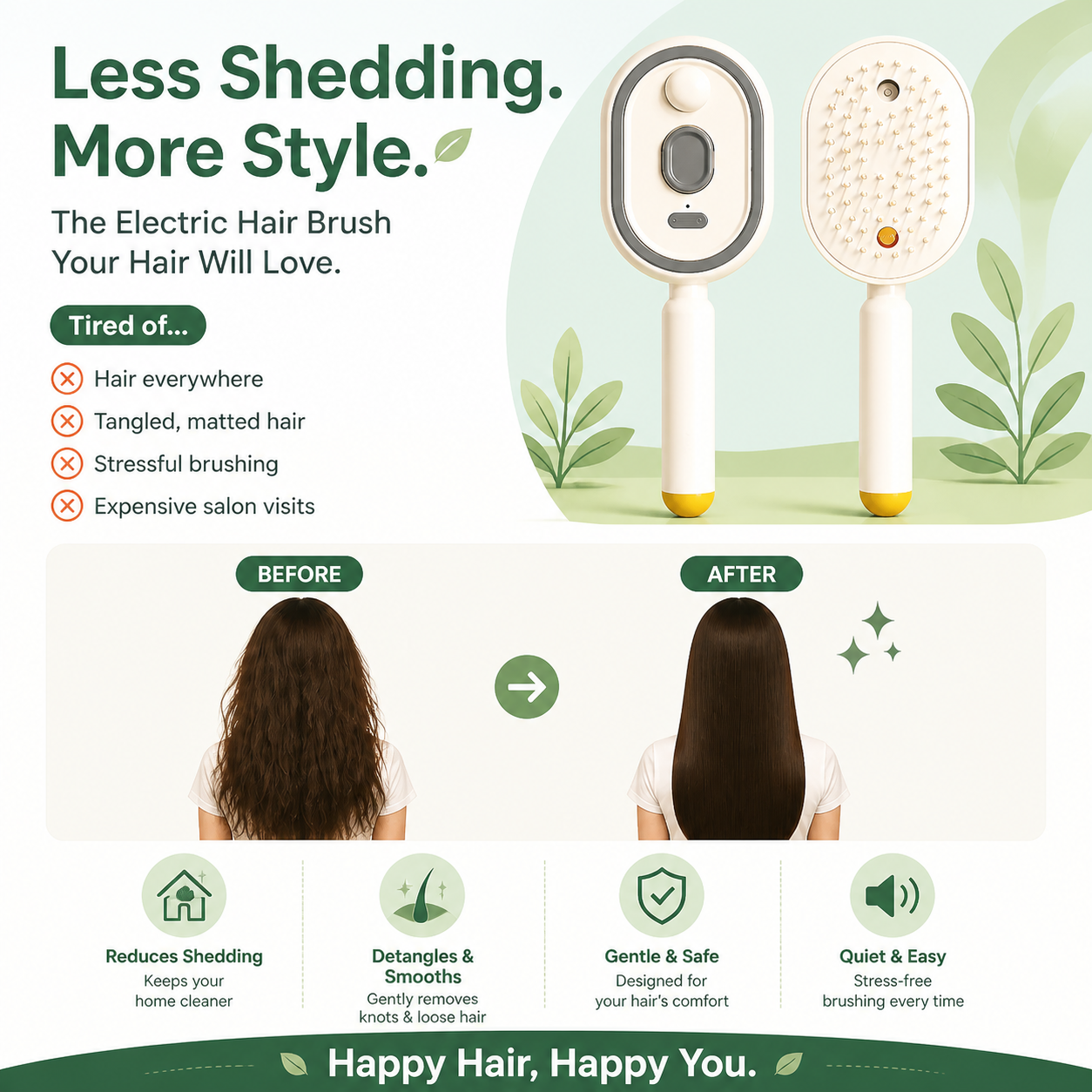 Lasstoys® Moisture Spray Hair Massage Comb