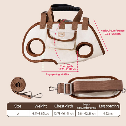 👜🐕‍🦺Futavion®Portable Breathable Pet Carrier Sling & Backpack for Dogs & Cats, Adjustable Full-Body Harness with Traction Leash, Crossbody & Car-Friendly (Small)