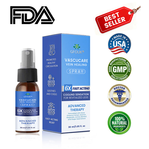 🇺🇸🎁GFOUK® VascuCare Vein Healing Spray(Designed for Varicose veins, Spider veins, Deep vein Thrombosis, Chronic venous insufficiency, Venous ulcers, Thrombophlebitis and other venous issues)
