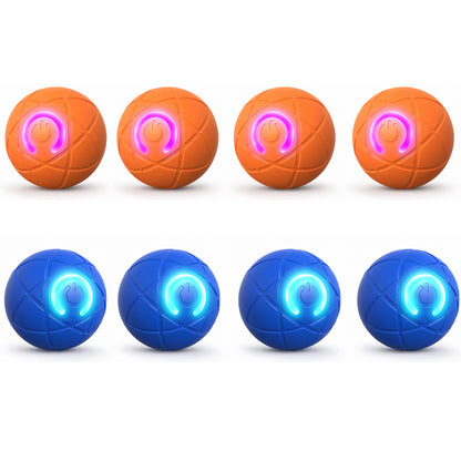 🔵Futavion® Automatic Obstacle Avoidance Smart Jumping Ball Toy, Type-C Rechargeable Dog Shaking Toy. Bouncing Balls for All Dogs.（Orange and Blue）