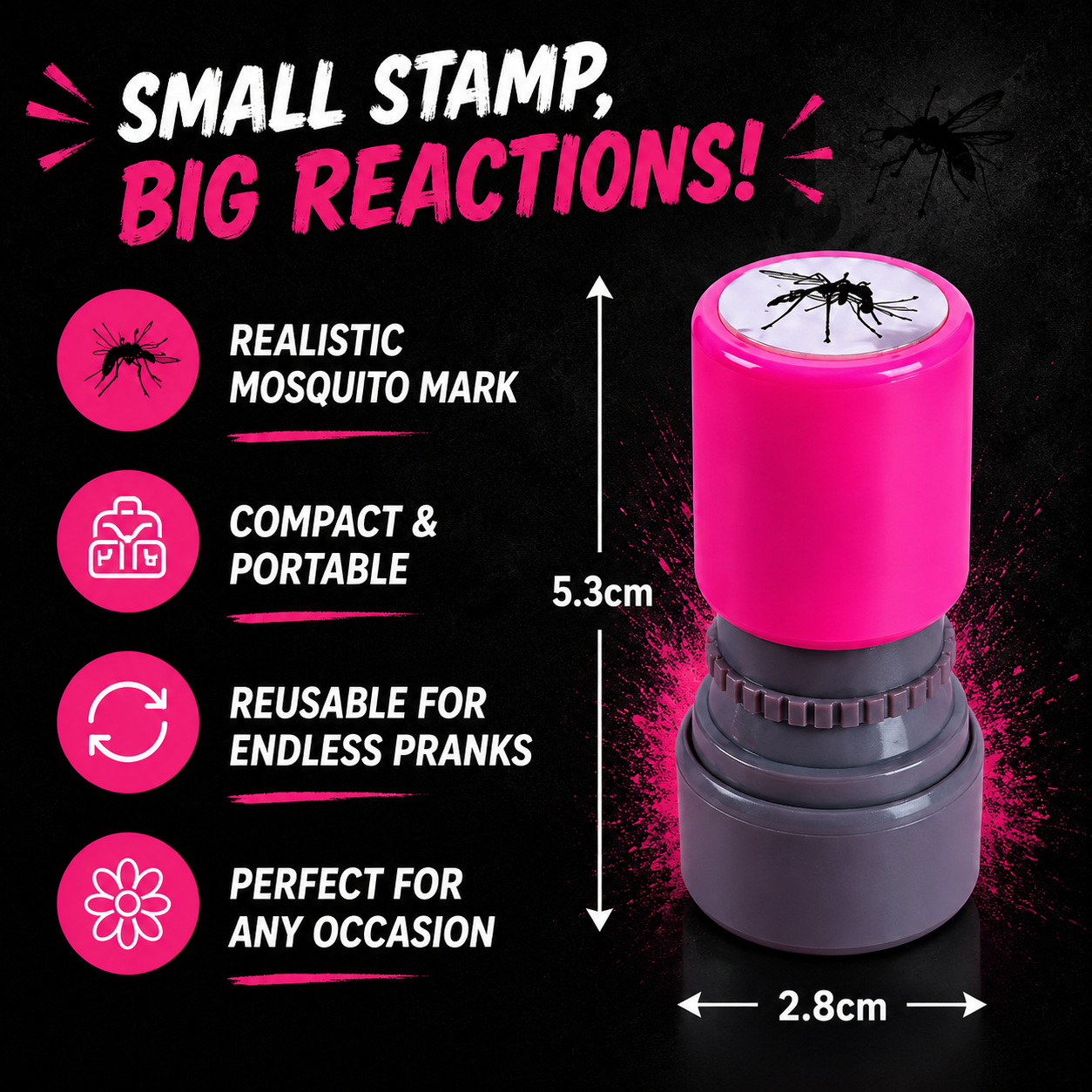Futavion®Mosquito Stamp Funny Toy Office Adult Pranks Items Games Self Inking Stamp The Office Gifts