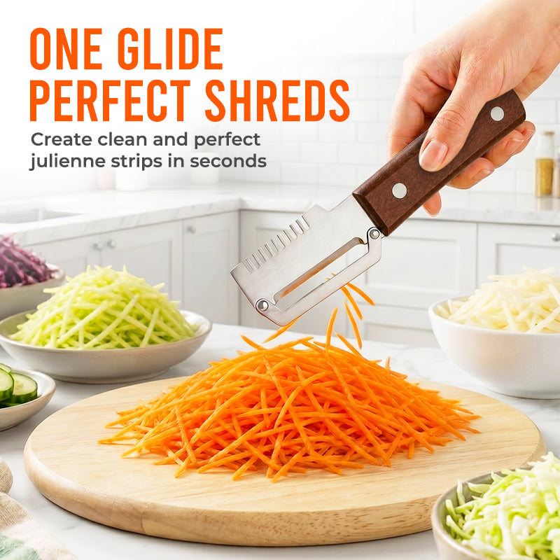 Dlesmy® Easy-Grip Wooden Peeler & Veggie Shredder