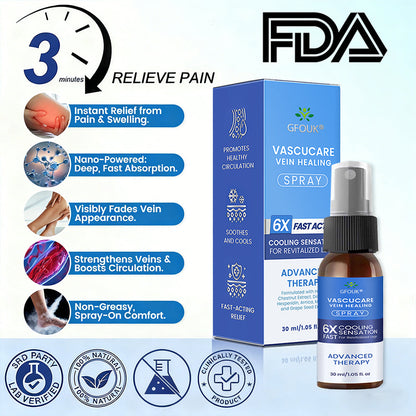 🇺🇸🎁GFOUK® VascuCare Vein Healing Spray(Designed for Varicose veins, Spider veins, Deep vein Thrombosis, Chronic venous insufficiency, Venous ulcers, Thrombophlebitis and other venous issues)