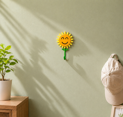 🌻🪝Futavion®Smiling Sunflower Wall Hook – Easy Wall Storage Hack for Keys, Towels, Coats & More, Perfect for Small Spaces