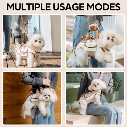 👜🐕‍🦺Futavion®Portable Breathable Pet Carrier Sling & Backpack for Dogs & Cats, Adjustable Full-Body Harness with Traction Leash, Crossbody & Car-Friendly (Small)