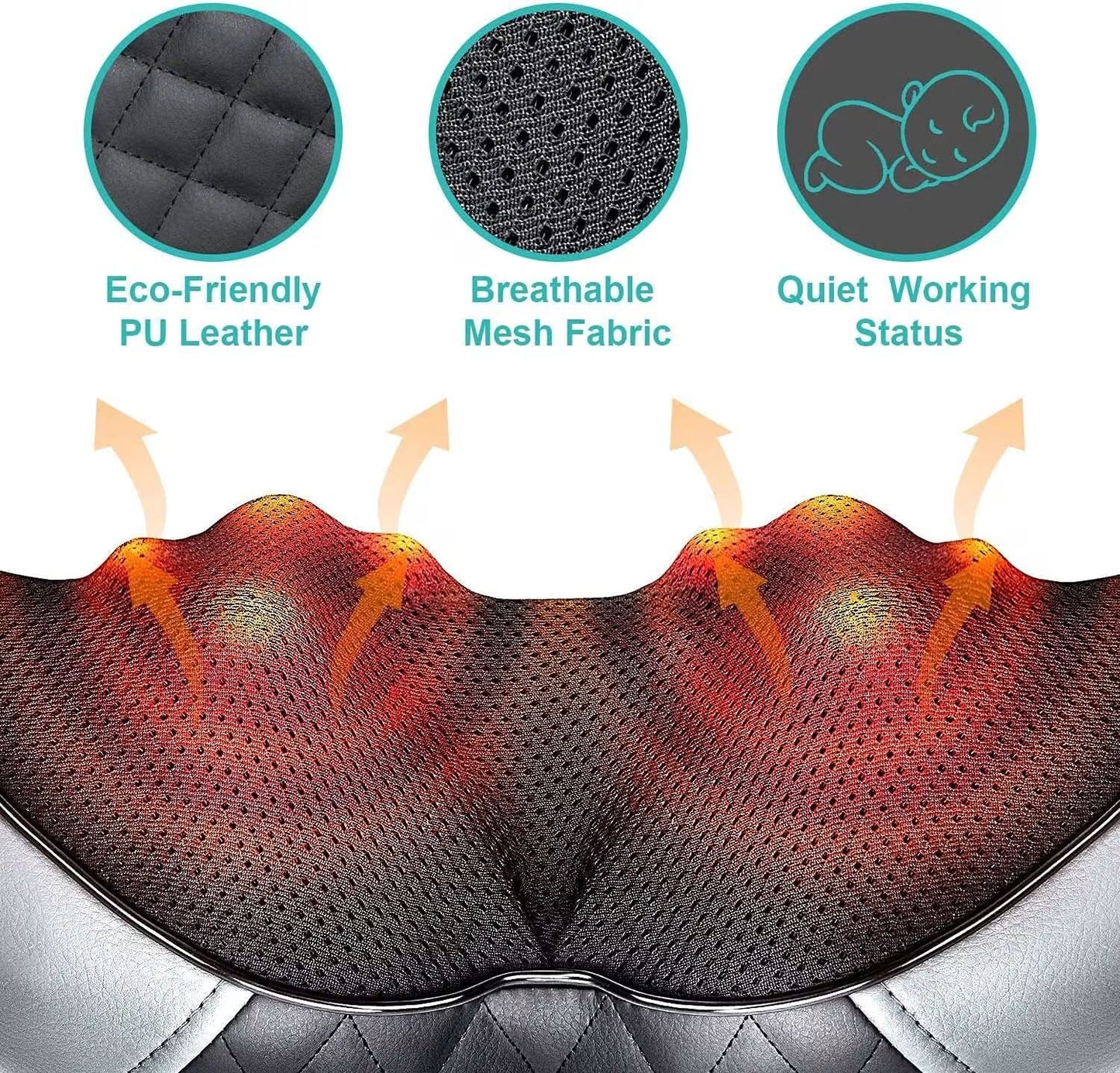 💆🏼Azokro®Neck massager - Pressure-type massage device - Portable massage equipment with heating function - Electric massage pillow for relieving neck and back pain - Gray product suitable for both women and men