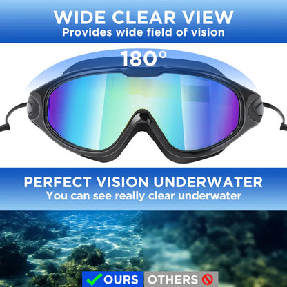 🥽Azokro®Adult swimming goggles (suitable for both men and women), No Leaking 180° Swim Glasses, Easy to Wear, Wide View, Anti-Fog, UV Protection, Comfortable Fit, Suitable for Men Women Outdoor fun