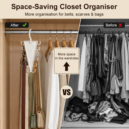 👕 V-Shaped Closet Organizer – 12 Hooks to Save Space