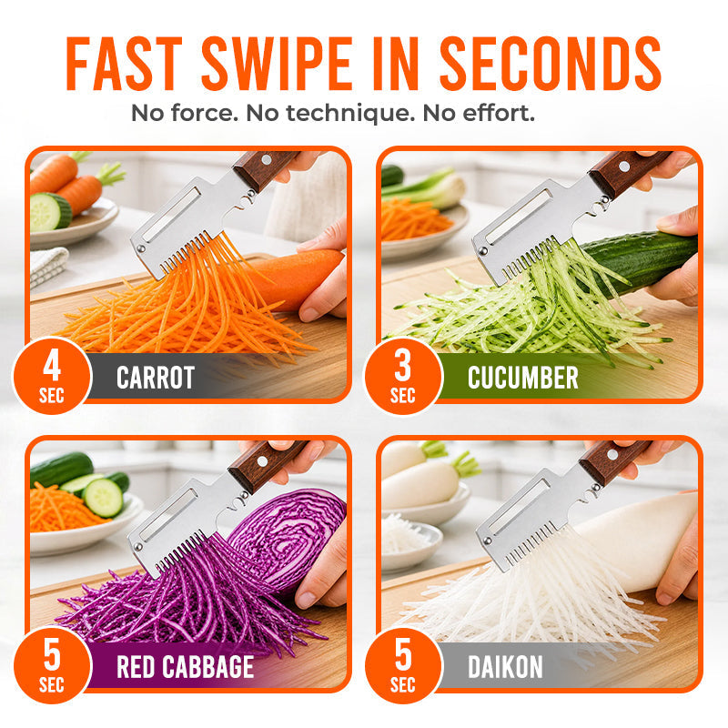 Dlesmy® Easy-Grip Wooden Peeler & Veggie Shredder