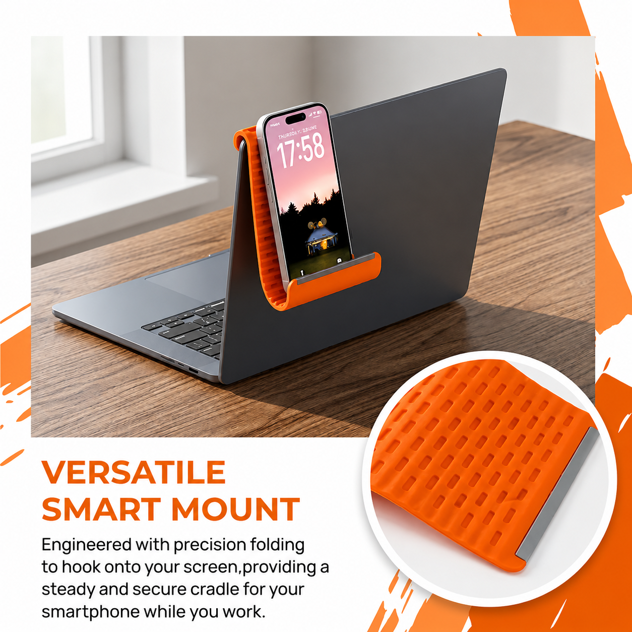 Futavion®Flexible Silicone Aluminum Phone holder stand, Bendable Rollable Foldable Design, Universal Adjustable Anti-Slip Desktop Mount for Phone Tablet Laptop, Portable Ergonomic Holder for Home Office Travel
