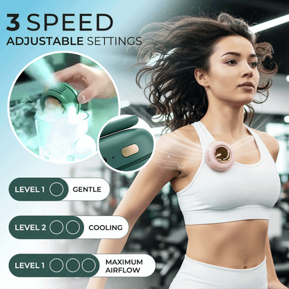 ❄️Azokro®Portable Clip-On Bladeless Fan, Mini USB Rechargeable 360° Rotatable Fan, 3-Speed Silent Personal Cooling Fan for Outdoor Travel Office