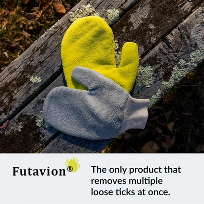 🟡Futavion® Yellow Tick Removal Glove for Humans & Pets - SafelyRemove Ticks Effortlessly, Chemical-Free, Durable, Portable TickManagement Tool for Outdoor Adventures & Everyday Use
