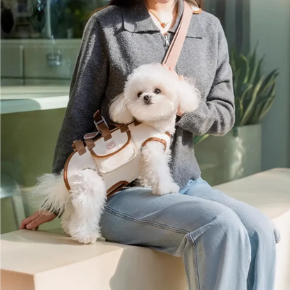👜🐕‍🦺Futavion®Portable Breathable Pet Carrier Sling & Backpack for Dogs & Cats, Adjustable Full-Body Harness with Traction Leash, Crossbody & Car-Friendly (Small)
