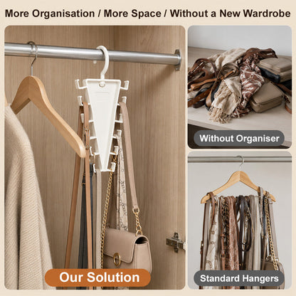 👕 V-Shaped Closet Organizer – 12 Hooks to Save Space
