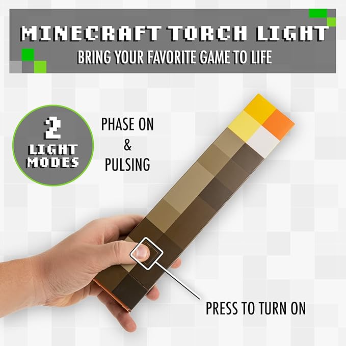 Futavion®Torch Light -  2 Light Modes, 2 Modes of Use, Battery Powered, Gift for Gamers