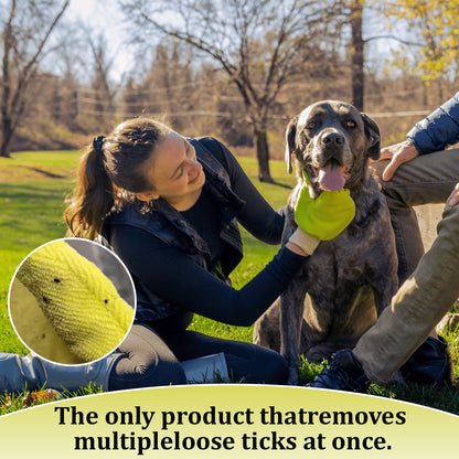🟡Futavion® Yellow Tick Removal Glove for Humans & Pets - SafelyRemove Ticks Effortlessly, Chemical-Free, Durable, Portable TickManagement Tool for Outdoor Adventures & Everyday Use