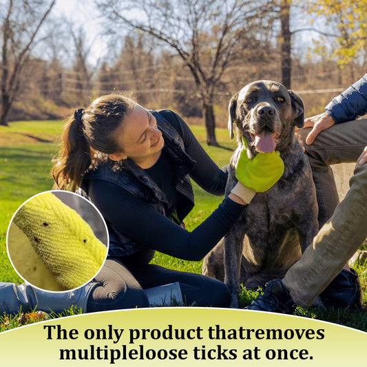 🟡Futavion® Yellow Tick Removal Glove for Humans & Pets - SafelyRemove Ticks Effortlessly, Chemical-Free, Durable, Portable TickManagement Tool for Outdoor Adventures & Everyday Use