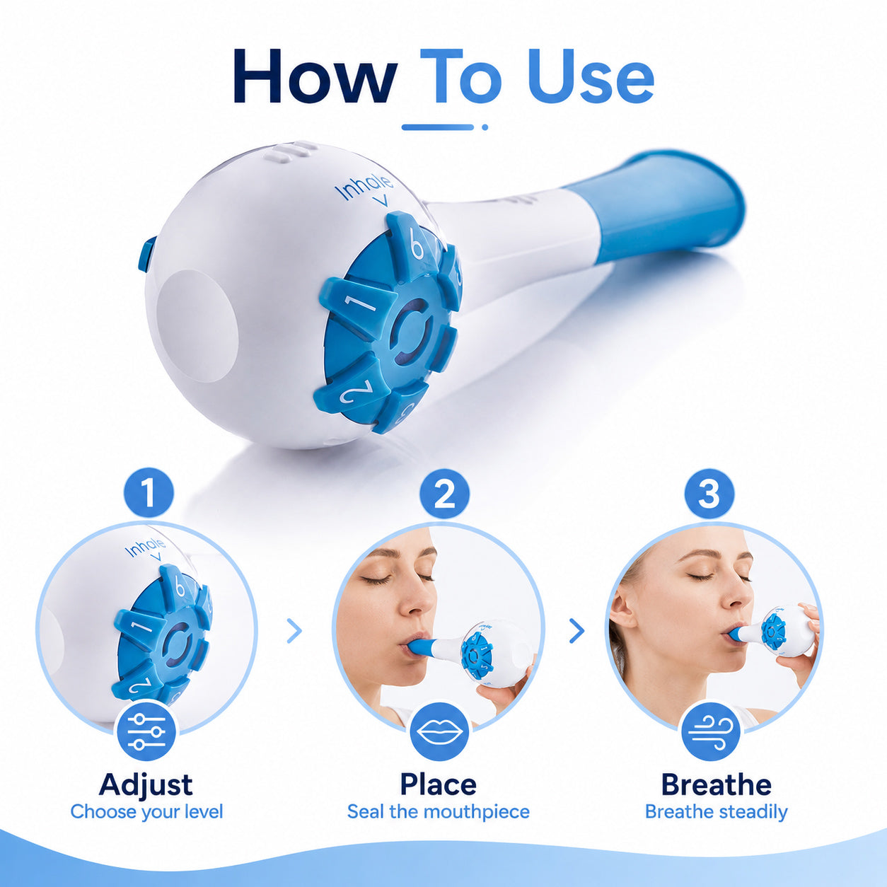 Natural Breathing Exerciser Trainer For Drug-Free Respiratory Therapy │ Breathe Easier with Stronger Lungs
