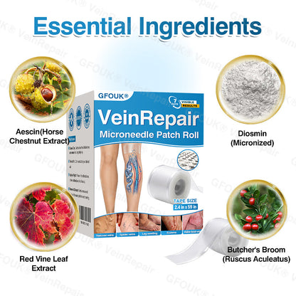 GFOUK® VeinRepair Microneedle Patch Roll⚡Instant Relief, Long-Term Results