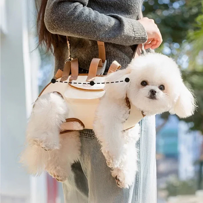 👜🐕‍🦺Futavion®Portable Breathable Pet Carrier Sling & Backpack for Dogs & Cats, Adjustable Full-Body Harness with Traction Leash, Crossbody & Car-Friendly (Small)