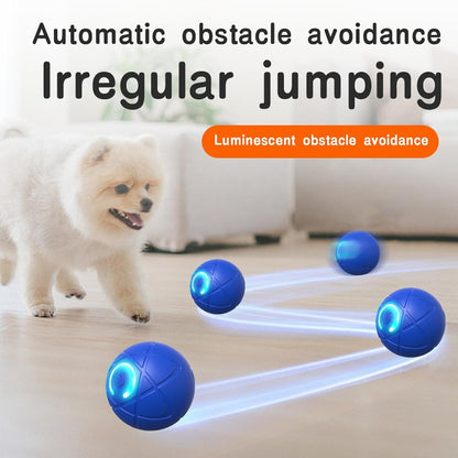 🔵Futavion® Automatic Obstacle Avoidance Smart Jumping Ball Toy, Type-C Rechargeable Dog Shaking Toy. Bouncing Balls for All Dogs.（Orange and Blue）