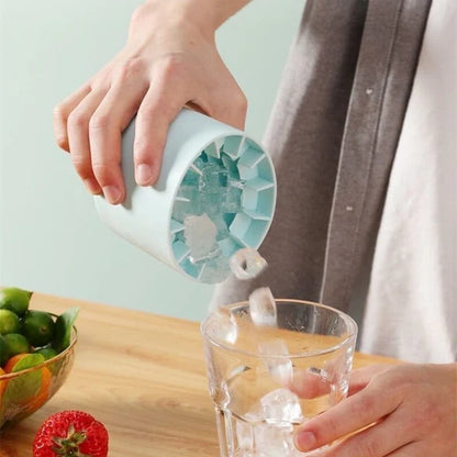 🧊Futavion®Ice Bucket Cup Mold Ice Cubes Tray Food Grade Quickly Freeze Silicone Ice Maker Creative Design Ice Bucket Whiskey Beer Maker