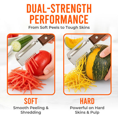 Dlesmy® Easy-Grip Wooden Peeler & Veggie Shredder