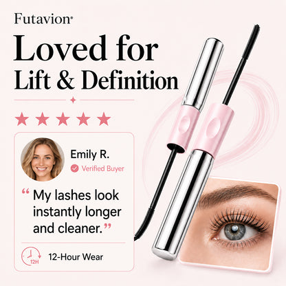 Futavion® Dual-Ended   Mascara    ✓ No Clumps      ✓ Smudge-Resistant      ✓ Dual Brush    Lift, lengthen, and define lashes with one dual-ended mascara.    Lift. Lengthen. Define.   No Clumps. All-Day Wear.