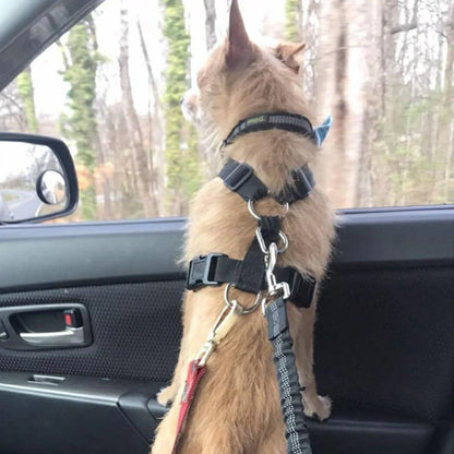 Futavion®Dog Seat Belts Headrest Restraint Puppy Safety Adjustable Dog Car Seatbelts and Strong Leash Leads Accessories for Dogs Cats Pets Black