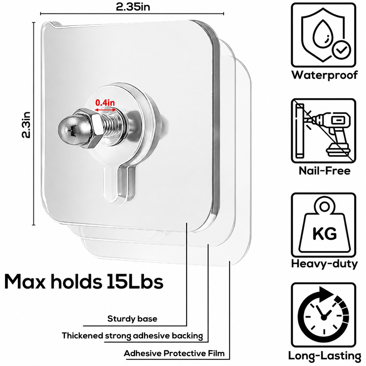 🪝Azokro® No Drill Adhesive Wall Hooks — Damage Free Removal
