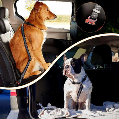 Futavion®Dog Seat Belts Headrest Restraint Puppy Safety Adjustable Dog Car Seatbelts and Strong Leash Leads Accessories for Dogs Cats Pets Black