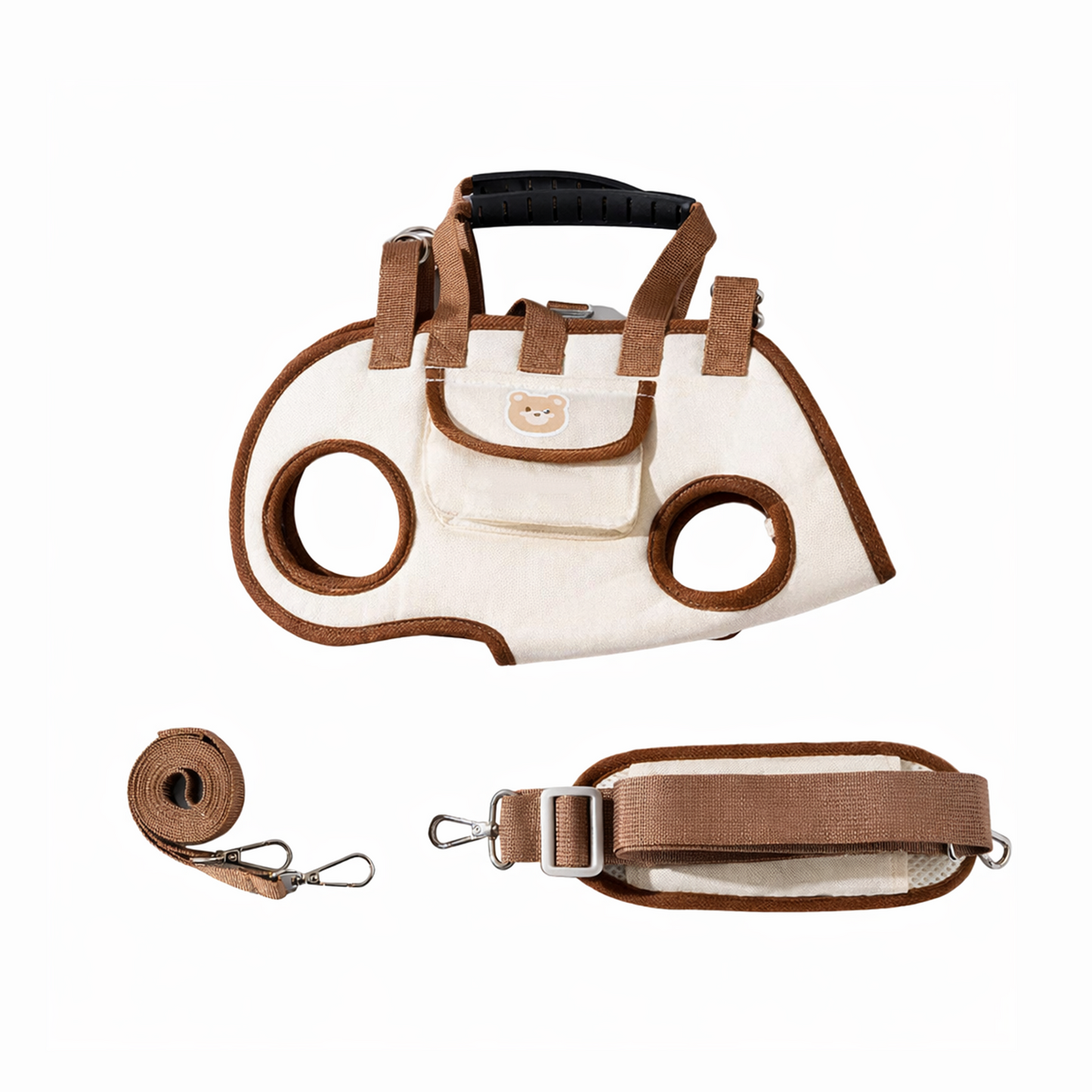 👜🐕‍🦺Futavion®Portable Breathable Pet Carrier Sling & Backpack for Dogs & Cats, Adjustable Full-Body Harness with Traction Leash, Crossbody & Car-Friendly (Small)