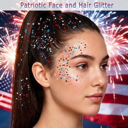 🗽4th of July Glitter Stick – Multi-Use Face, Body & Hair Glitter for Festivals & Patriotic Celebrations