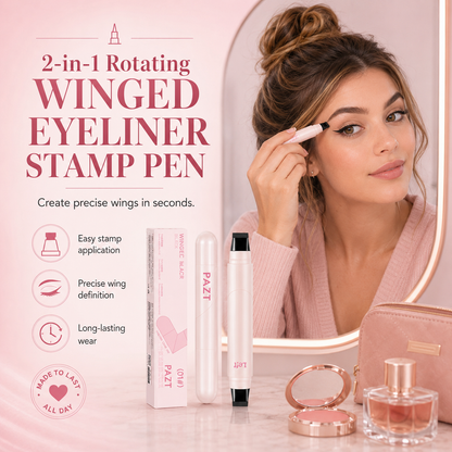 🥰Futavion® 2-in-1 Rotating Winged Eyeliner Stamp Pen – Quick-Dry, Smudge-Proof & Long-Lasting